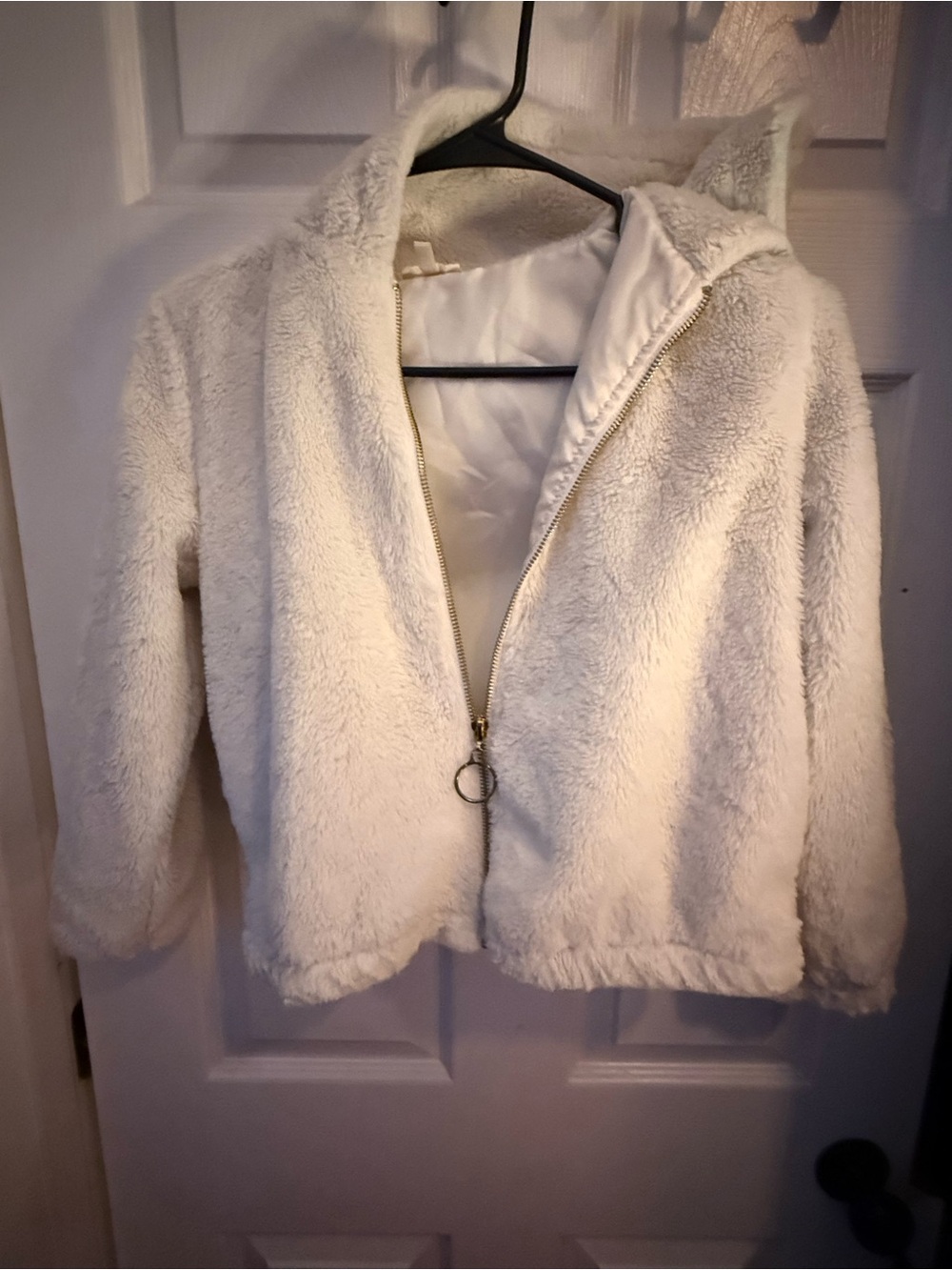 Cozy White Self Esteem Plush Zip-Up Jacket - Small